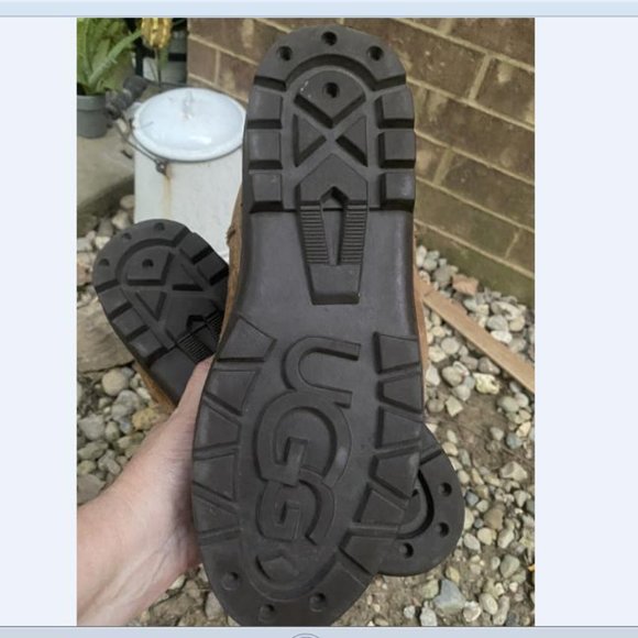 UGG Mens Ultra Short 5220 Brown Sheepskin Pull On Winter Boots Size 9 - Picture 4 of 5